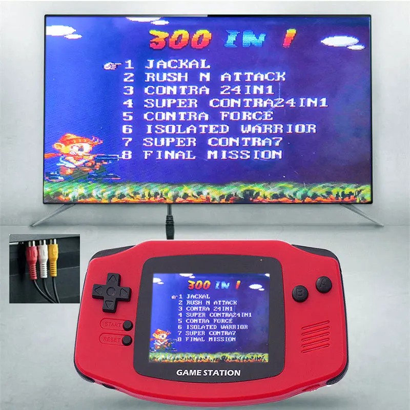 WOLSEN, новинка, 8 бит, портативная игровая консоль, 300, Классическая игра, 2,6 дюймов, экран для игровой станции, коллекция игрушек - Цвет: Red
