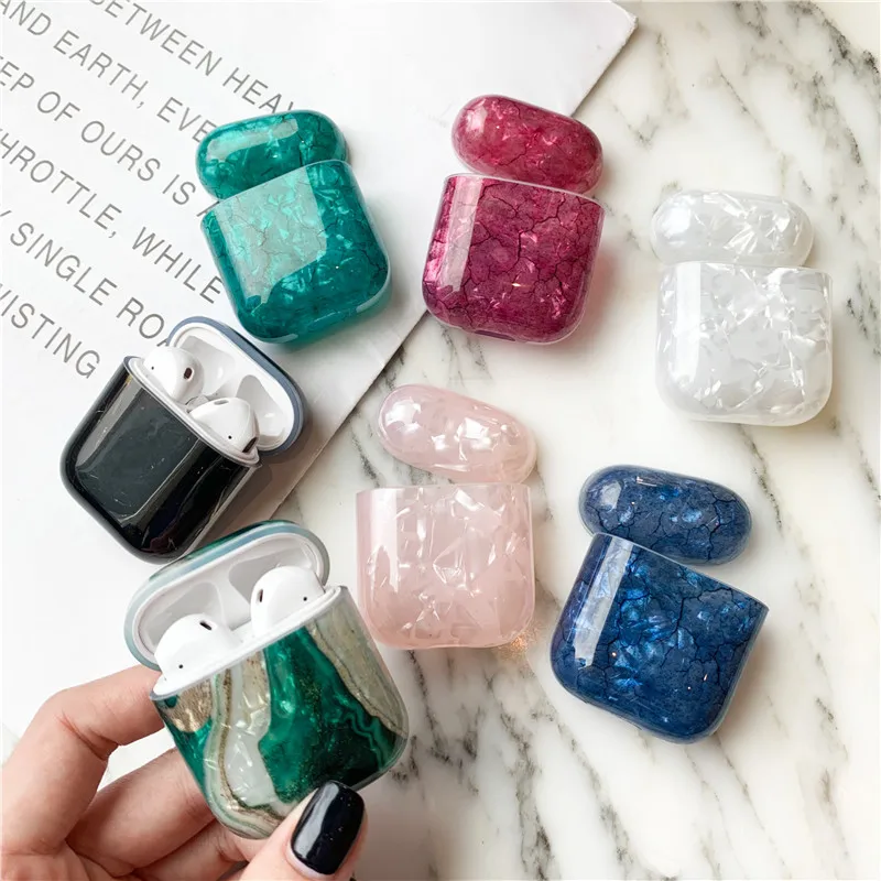 

Luxury Marble For Airpods Case Bluetooth Earphone Cute IMD Silicone For Airpods Cover Headphones Accessories Charging Bag
