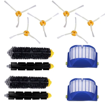 

2 Blue Aerovac Filter+2 Set Main Brush Kit+6 Side Brush For Irobot Roomba 600 Series 620 630 650 660 Accessory Replacment