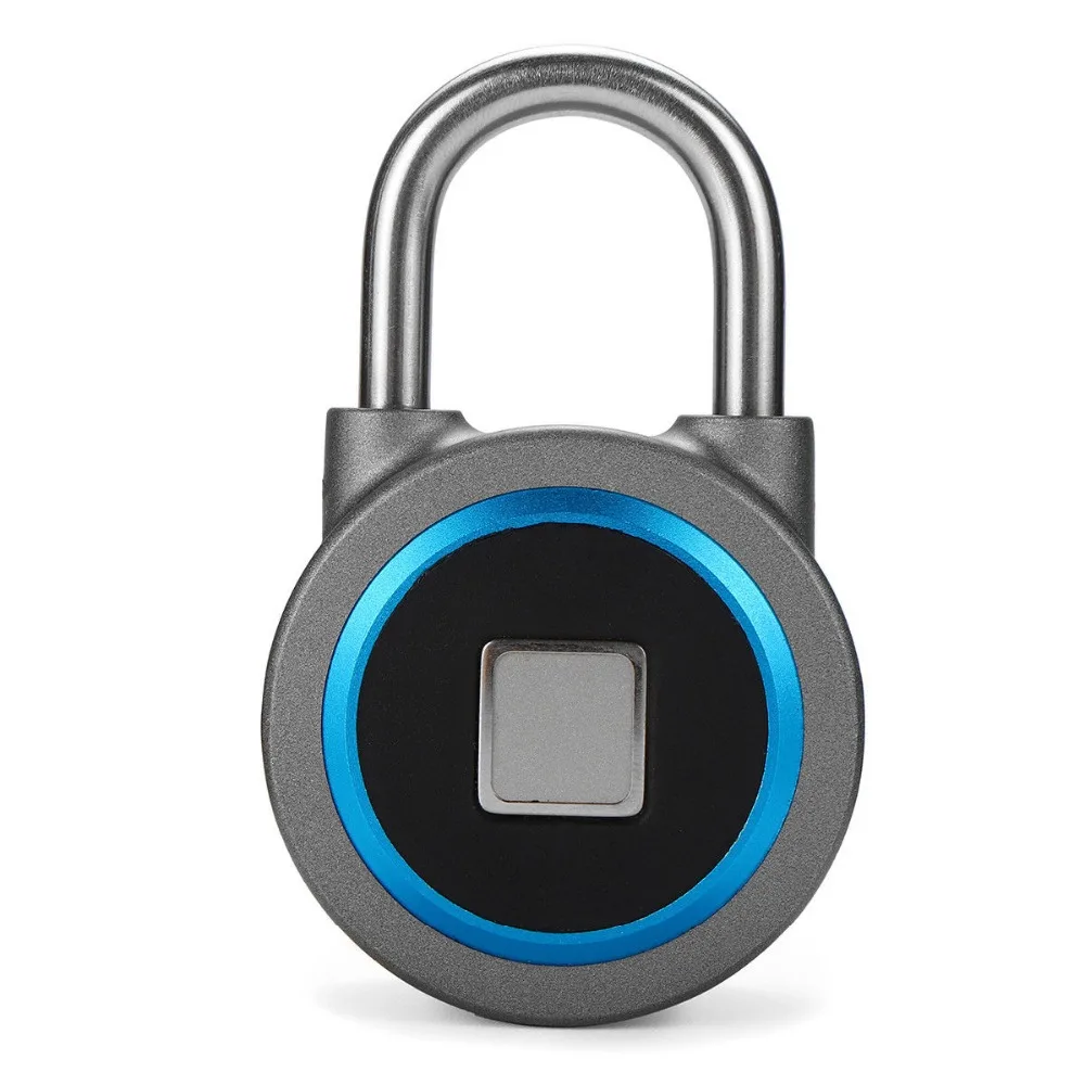 Fingerprint Smart Keyless USB Rechargeable Padlock Waterproof APP Button Password Anti-Theft Luggage Door Lock for Android IOS