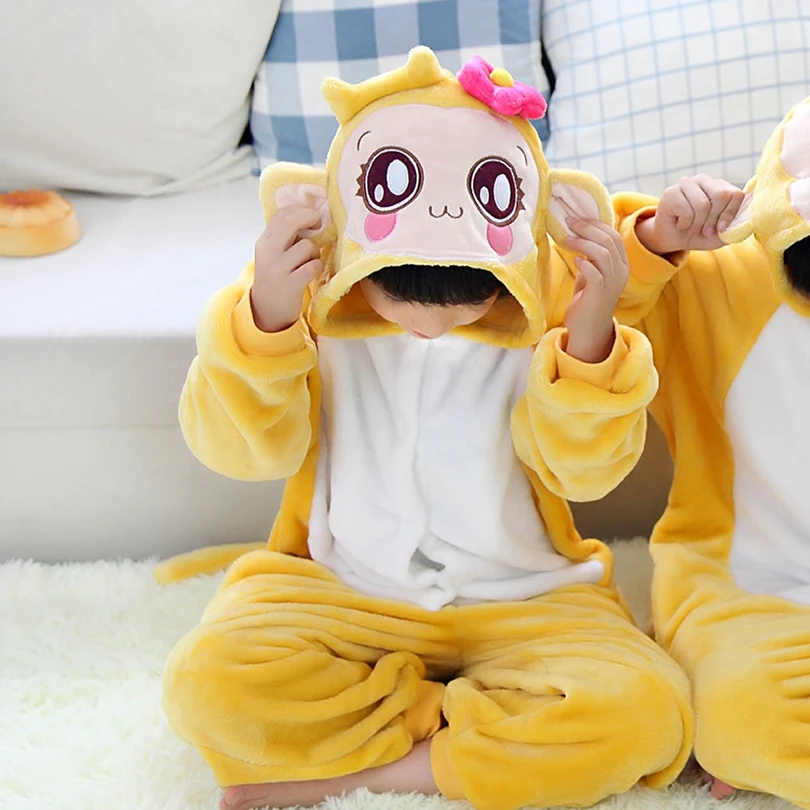 Мальчиков пижама для девочек Дети Унисекс pijamas обезьяна малыш мультфильм животных Косплэй Пижама Onesie пижамы Толстовка