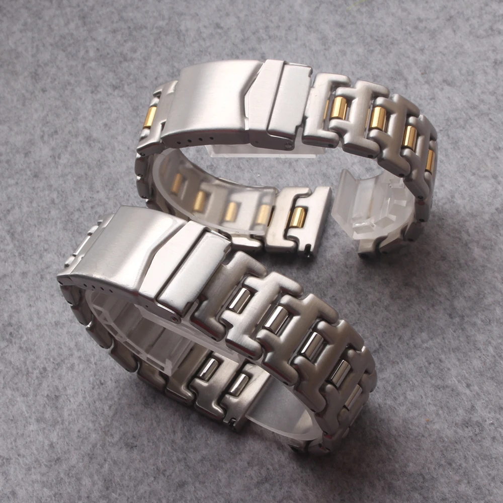 

Watchband strap Stainless Steel Watch bands 18mm 20mm Silver and Gold Bracelet with Insurance buckle Clasp for brand mens Watch