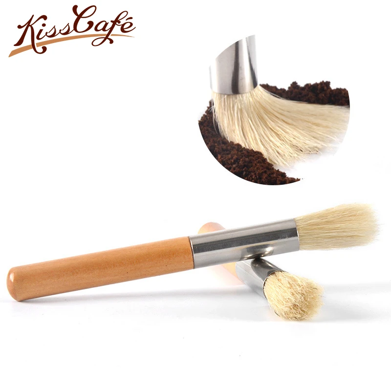 

Coffee Machine Grinder Cleaning Brush Bristle Wooden Handle Coffee Milk Powder Brushes Household Bar Cleaning Brush Coffee