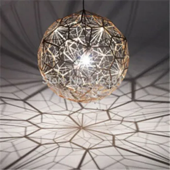 Etch Web aLUMINUM Pendant light Creative Arts Hanging Lighting Diamond Ball Pendant Lamp Gold/Silver 40cm Ball Lamp DY-1006