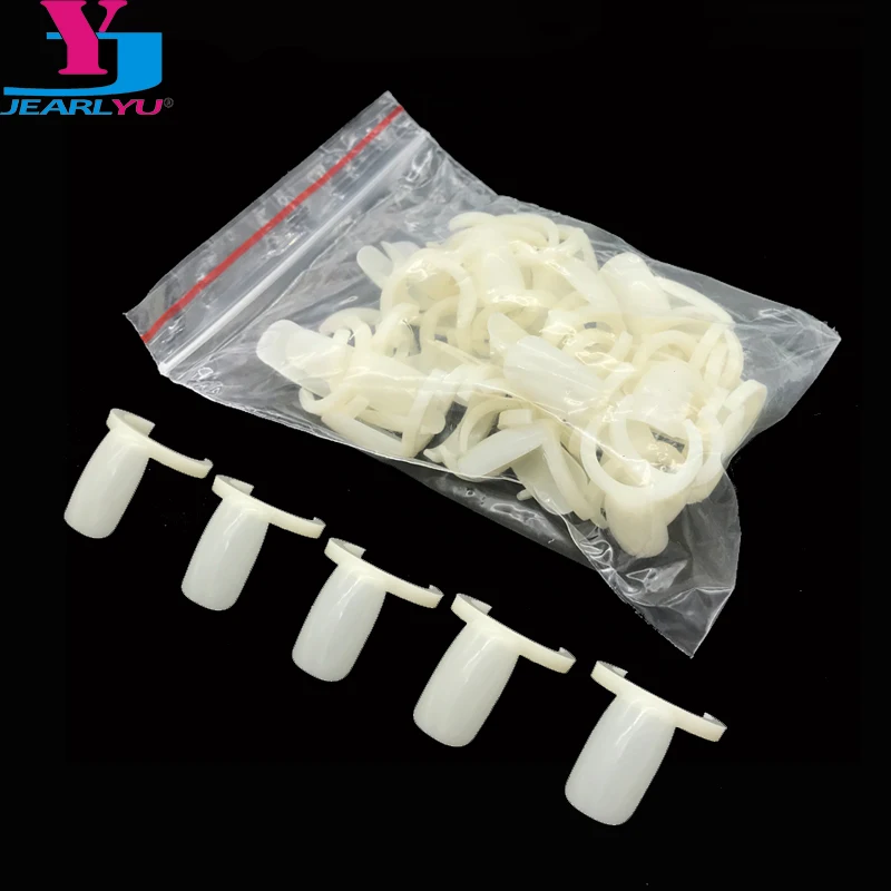 

500 Pcs Nail Art French False Nail Tips Ring UV Gel Polish Color Display Coloring Showing Salon Accessory Kits 50pcs/bag x10