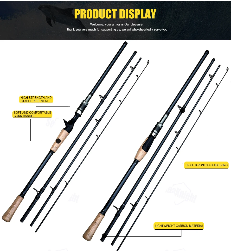 GHOTDA Baitcasting Lure Fishing Rod 2.1M 2.4M 2.7M Carbon Spinning Casting Fishing Rod