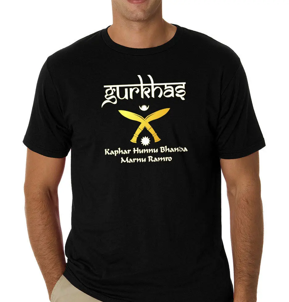 

Gurkha Nepal India Special Force Men T-Shirt 100 % cotton printed /gold hip hop tshirt boyfriend gift