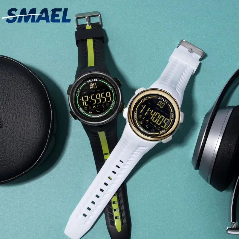 Часы SMAEL с Bluetooth для мужчин светодиодный смарт дисплей электронные мужские часы