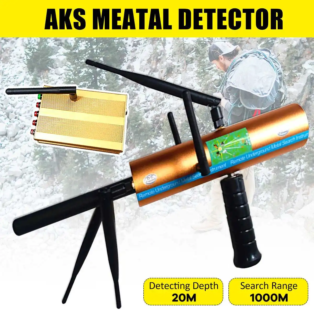 

Updatd AKS Handhold Antenna Professional Metal/Gold 3D Metal Detector 1000m Range Machinery Gold Finder 2019 New Arrival