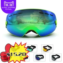 Kids Ski Goggles Double lens UV400 anti fog ski glasses snow goggle changeable lens Girls