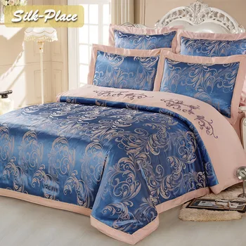 

SILK PLACE Hot Sale Cotton Bedding Set King Size Luxury Style Duvet Cover Flat Sheet Pillowcase Set High Quality For Wedding