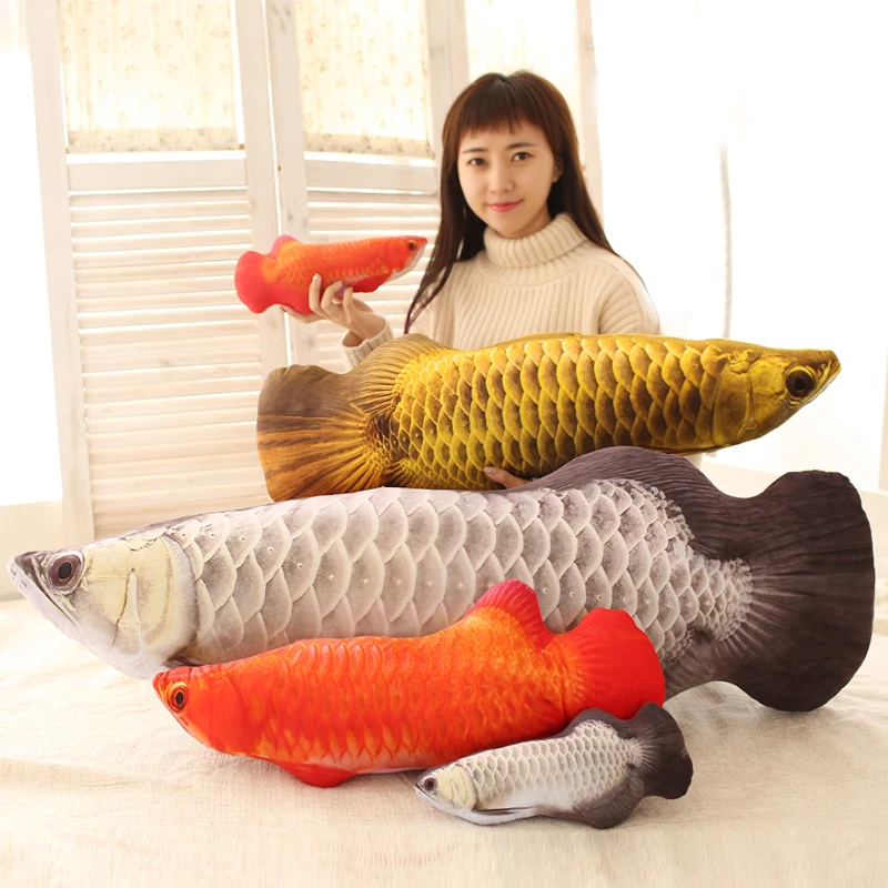 Candice guo плюшевая игрушка мягкая кукла эмульивный 3D узор Arowana Золотой Дракон рыба