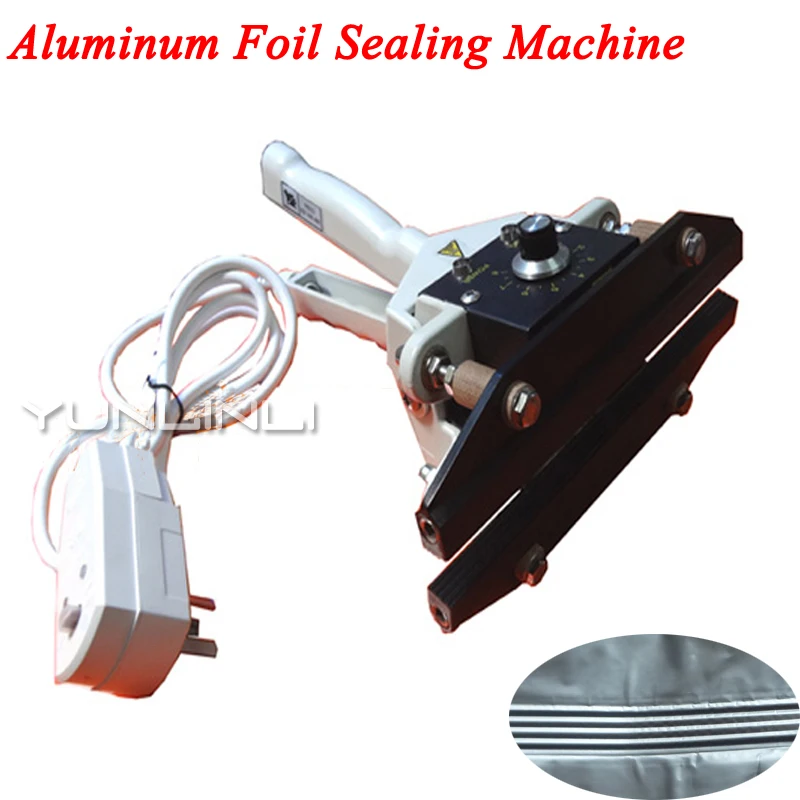 

12mm Aluminum Foil Sealing Machine Hand Clamp Type Sealing Machine Portable Continuous Compound Film Bag Sealer 220v FKR-200