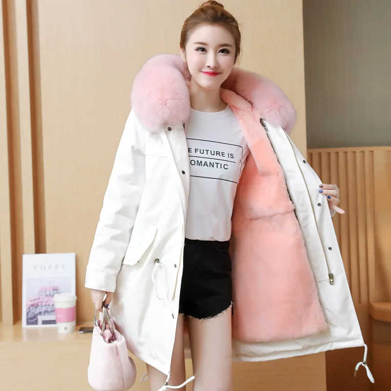 Manteau Clair Femmes Laveur Raton Style Chaud Rex Bleu Chien Long Tout De Lapin gris Épais Parka Grand Veste Fourrure Moyen Peau Réel rose Femme Royal pourpre Col rxSqxwX