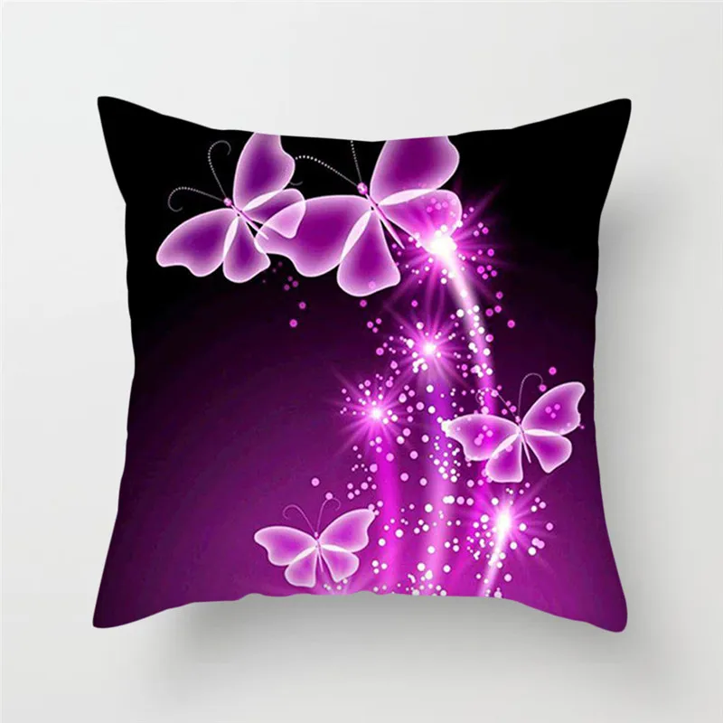 Fuwatacchi Multi Color Butterfly Cushion Cover Cute Soft Throw Pillow Cover Decorative Sofa Pillow Case Pillowcase - Цвет: PC04892