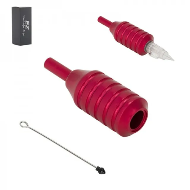EZ Tattoo Grips 25mm Aluminum Cartridge  machine  Grips tube  Black Color fit all Tattoo Coil & Rotary Machine Free Shipping Red