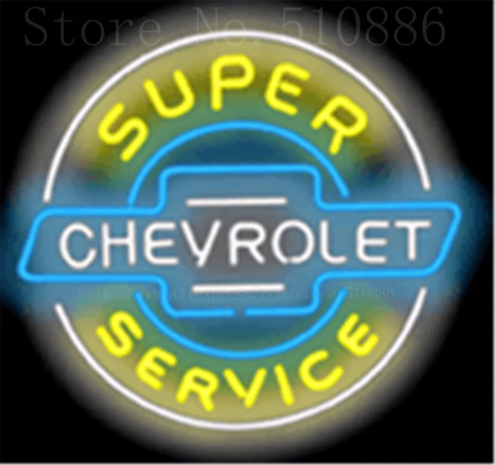 Super Chevrolet Service Car Auto Tube neon sign Handcrafted Automotive