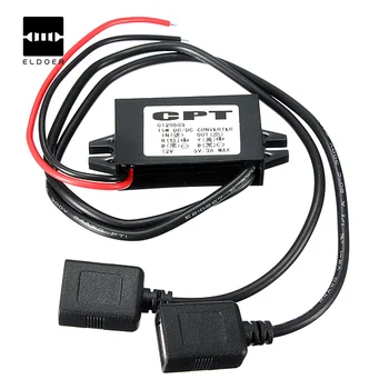

New Arrival DC DC Converter Module 12V To 5V 3A 15W Duble USB Output Power Adapter 4.6 x 2.7 x 1.4cm Integrated Circuits