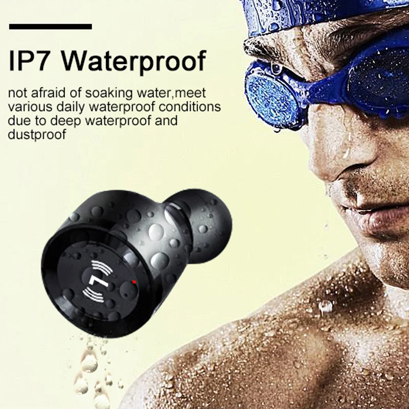 Bluetooth 5 0 наушники IPX7 Водонепроницаемый Беспроводная гарнитура гарнитуры стерео