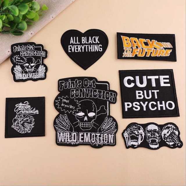 9 Pcs Embroidered Applique Iron On Patches For Backpacks, Rock