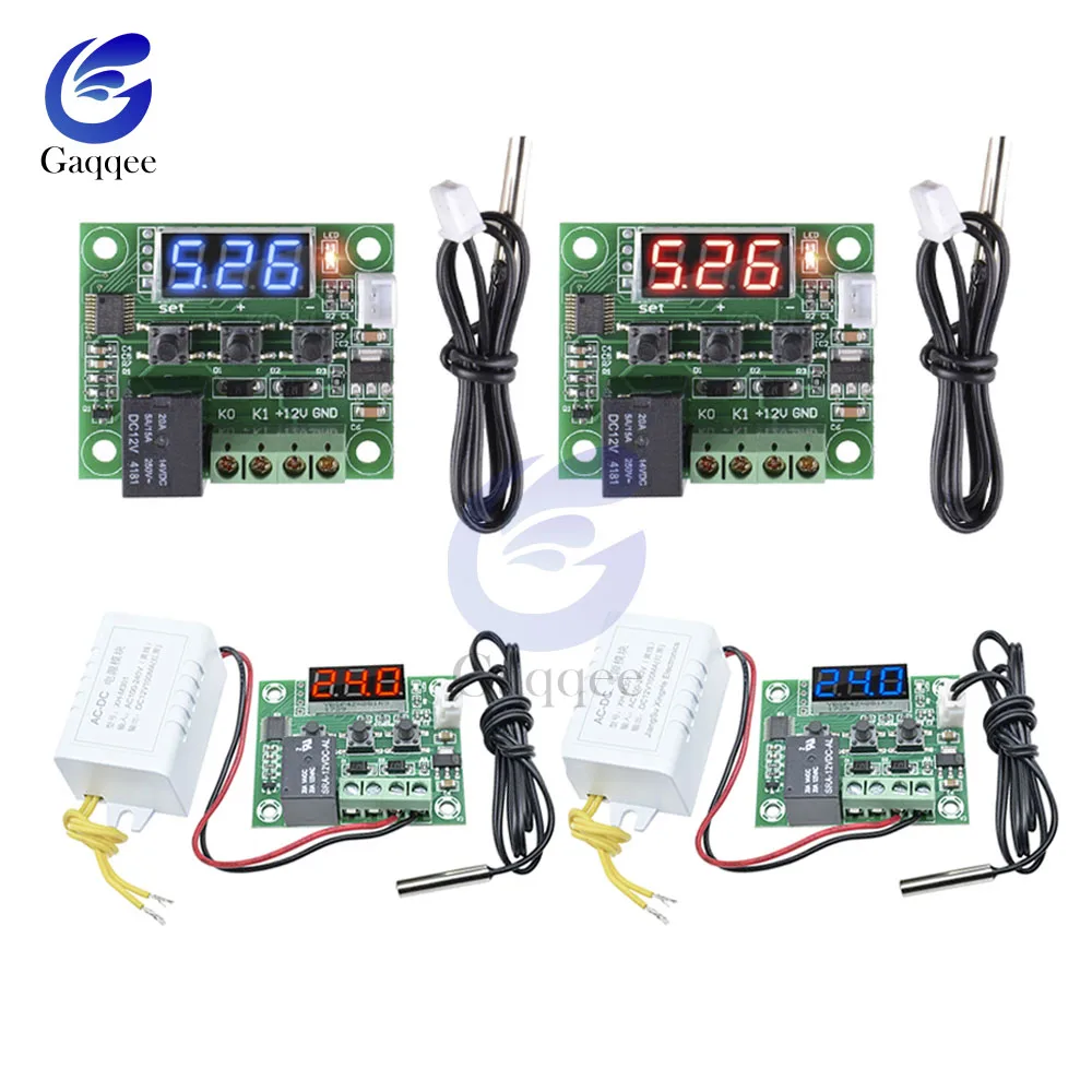 

W1209 LED Digital Thermostat Temperature Control DC 5V 12V 24V Thermometer AC 110V-220V NTC Thermo Controller Switch Module