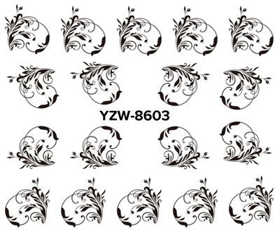 WUF 1 лист на выбор переводные наклейки для воды наклейки для нейл-арта очаровательные DIY кружевные цветочные дизайнерские модные аксессуары - Цвет: YZW8603
