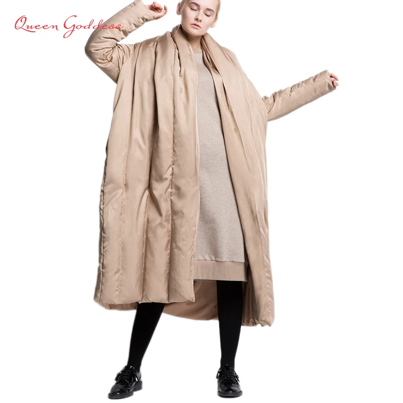 Goede 2019 nieuwe ontwerp mantel type thicken winter witte eend down jas plus size vrouwelijke lange donsjack zachte stof winter collectie