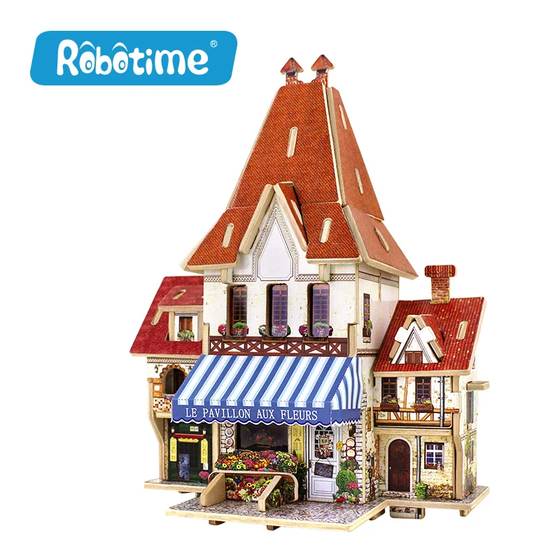 Robotime Обучающий Набор для изготовления деревянных изделий, Сборный DIY подарок на день рождения, французский стиль, домашний декор, 3D деревянная игрушка-головоломка
