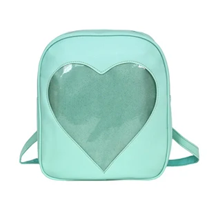Милое сердце женский рюкзак Itabag прозрачная Конфета желе школьный рюкзак школьные сумки для девочек-подростков Радужный рюкзак - Цвет: Green