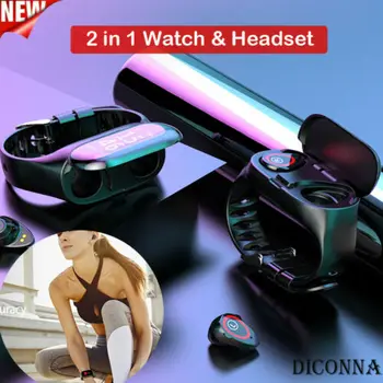 

2 in 1 Smart Wristband & Headset 0.96 inch TFT Color Screen Bluetooth 5.0 Smart Watch Earphones Heart Rate Pedometer 3D06