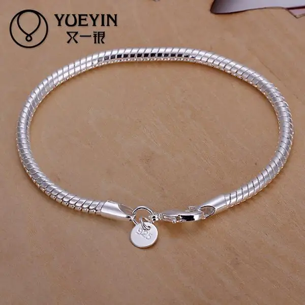 Модный стильный посеребренный браслет-цепочка в форме змеи подходит для серебряных браслетов и браслетов цепочка с подвеской из бисера 16 см-21 см