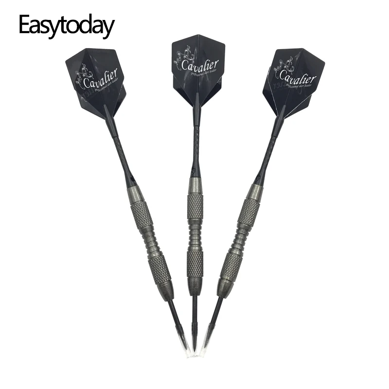 Easytoday 3Pcs/set Professional Hard Type Darts Steel Tip Darts Set Tungsten Barrel Aluminum Shafts Darts Flights Games 3pcs professional flying dart tungsten steel needle tip dart sport outdoor indoor entertainment game accessories