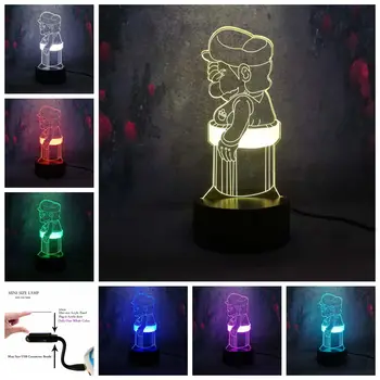 

Lampara de Lava Light Gift Cartoon figure Mario shape 3D USB Charge Energy saving lamp LED Decor Room Kid Sleep Mood Night Light