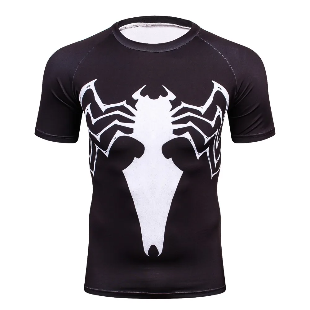  Spider venom 3D Printed T-shirts Men Compression Shirt Short Sleeve Fitness T Shirt Male Tops Weigh