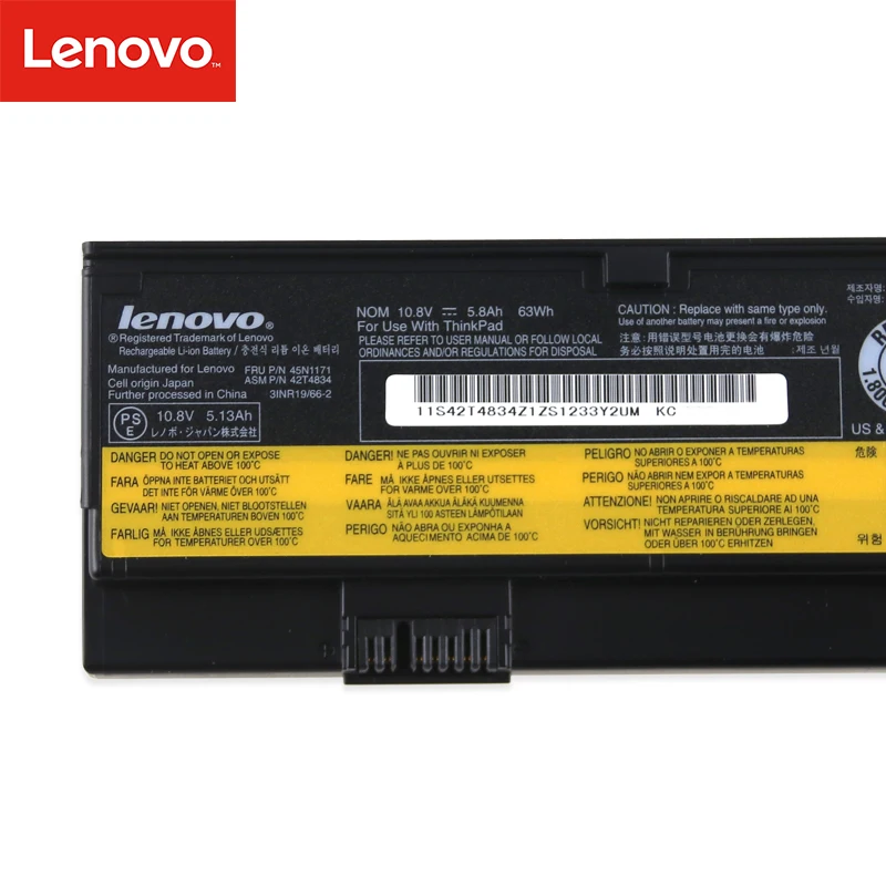 Lenovo новое устройство замено ноутбука Батарея для lenovo ThinkPad X200 X200S X201 X201S X201I 45N1171 42T4834 63wh 5.8ah