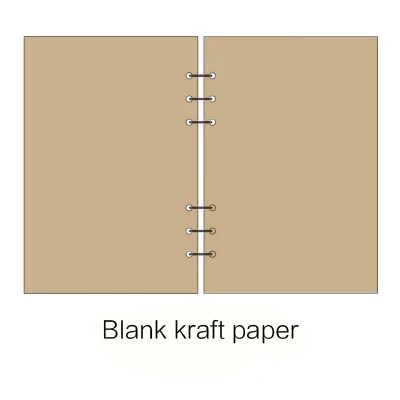 A5, A6, матовое переплетение, свободный ремешок, блокнот, бумажный планировщик, внутреннее кольцо, Переплетчик, канцелярские принадлежности, подарок, журнал путешественника - Цвет: Blank Kraft paper
