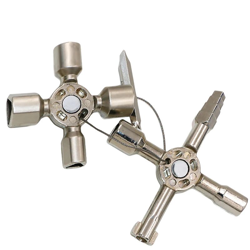 

10 in 1 Multifunction Cross Key Wrench Triangle Key Spanner Cross Switch Wrench Universal Square Key