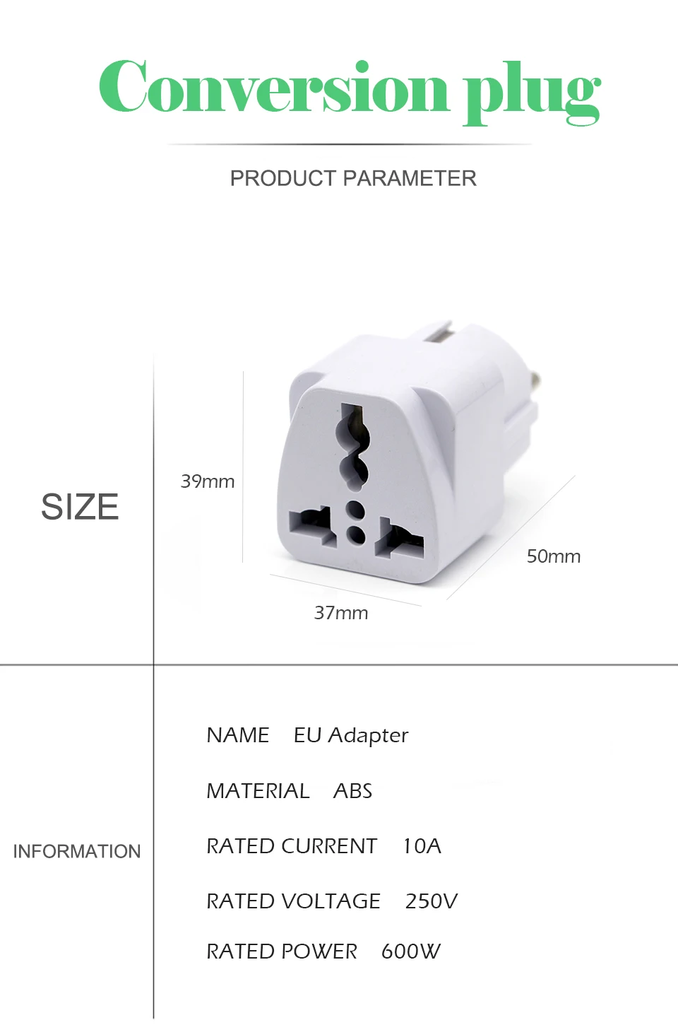Universal UK US AU To EU AC Travel Power Adapters in Switzerland France Germany Greece EU Plug Converter Electrical Charger (8)