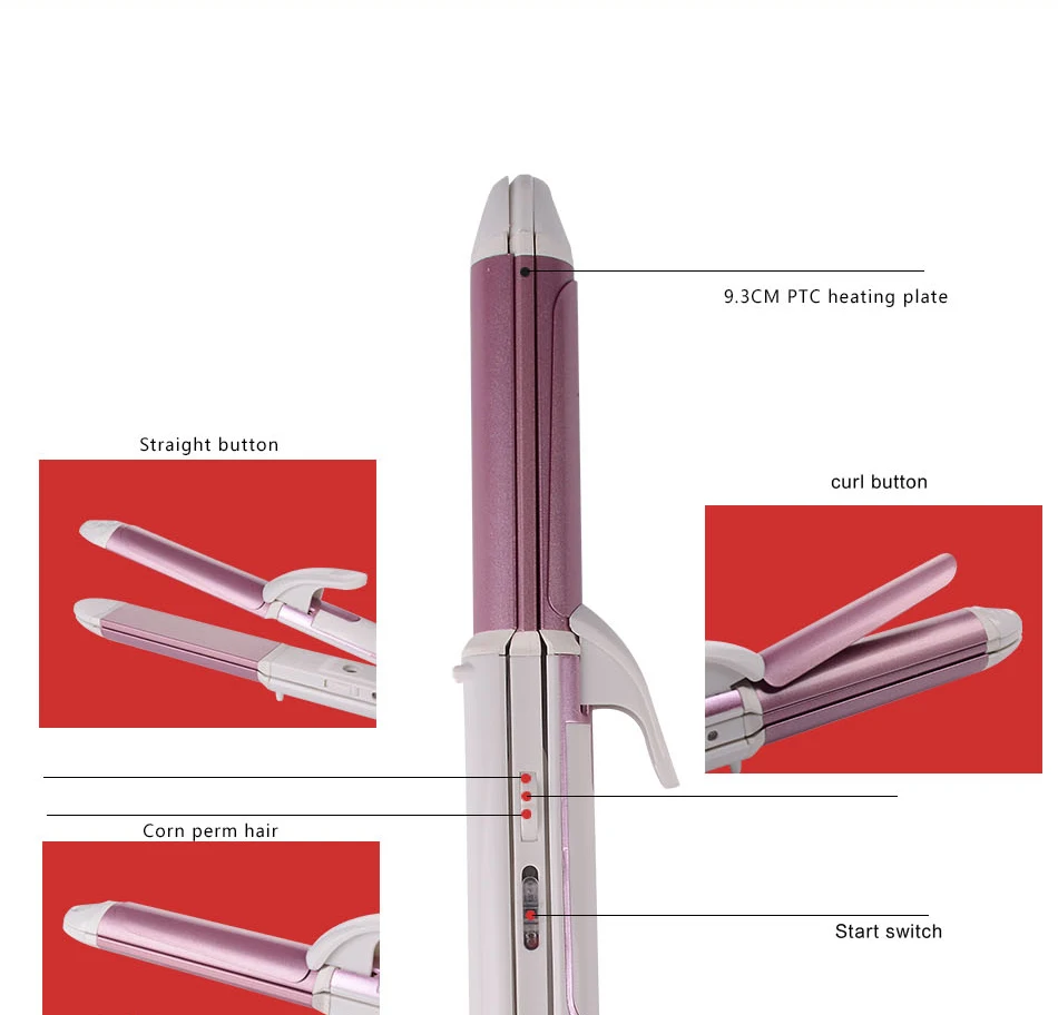 3 в 1 выпрямитель для волос с европейской вилкой щипцы для завивки волос Многофункциональный гофрированный плоский утюг кукурузная пластина с подогревом ролик