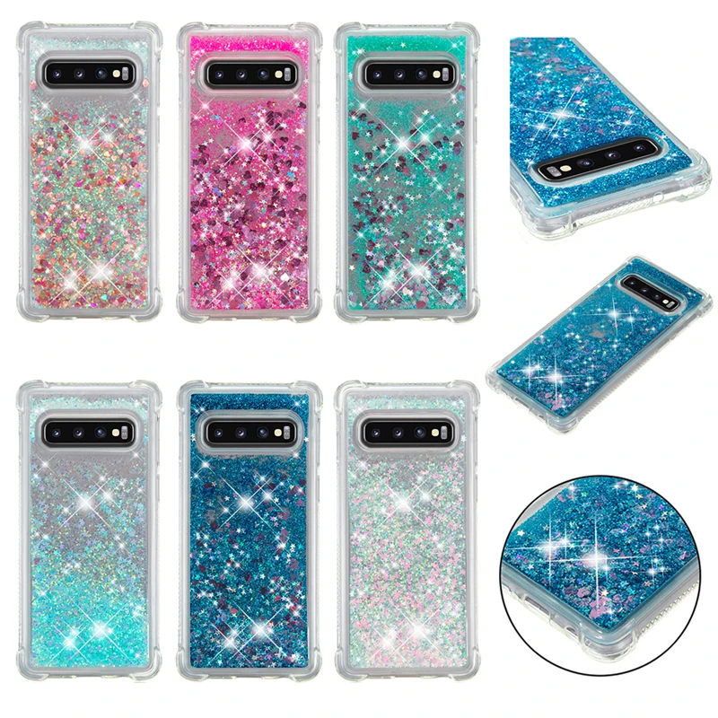 

Luxury Anti-knock Glitter Liquid Sand Quicksand Case Phone Soft Silicone Cover Skin Coque Funda for Samsung Galaxy S10 Plus S10E
