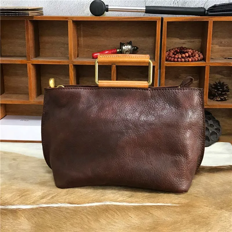 AETOO New handbags fashion retro leather handbags rose imprint ladies diagonal handbag mini shoulder bag