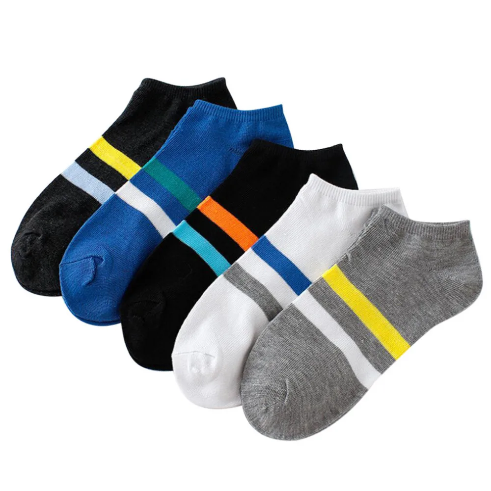 

1Pair Hot Sale Unisex Men & Women Socks Comfortable Stripe summer thin Cotton Sock Slippers Short Invisible Men's Ankle Socks3.7