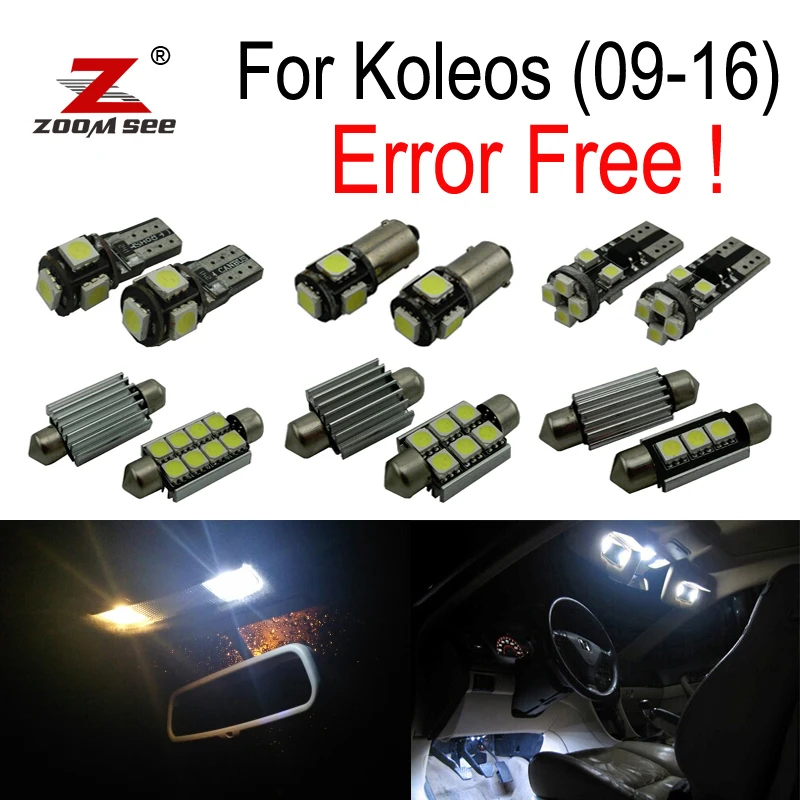 10pcs bulb for Renault for Koleos LED Interior Light Kit 2009 2016