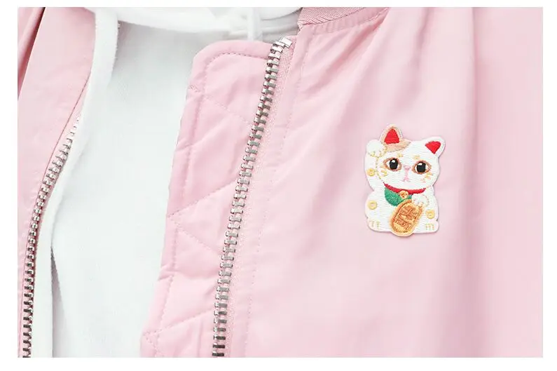 Японский святилище удача Кот Тории вышивка патч стикер одежда шляпа телефон стикер планировщик украшения дневник наклейки для рукоделия - Цвет: fortune cat embroide