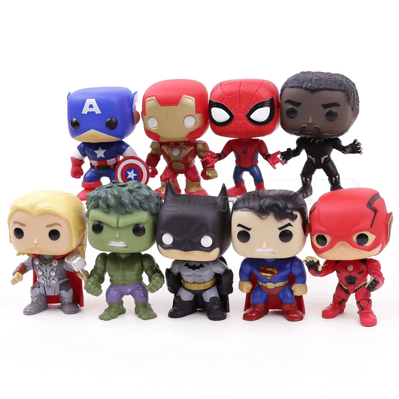 Marvel DC COMICS Super Heroes Avengers Captain America Iron Man Spiderman Thor PVC Action Figures T
