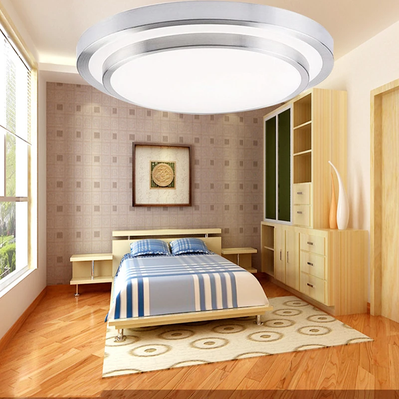 Conduziu a Luz de Teto de Alumínio Montagem em Superfície de Alto Quente + Branco Modern Controle Remoto Acrílico Escurecimento Brilho Branco Frio Lâmpada 2.4g 18 Cheap Luzes de teto