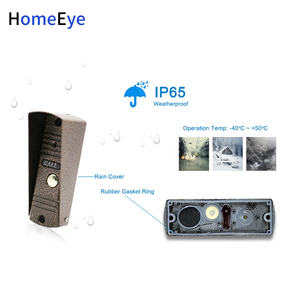 Video doorbell HomeEye Door Phone Intercom Outdoor Call Button Call Panel 1200TVL Build-in Camera Apartment Security Doorbell IR Night Vision
