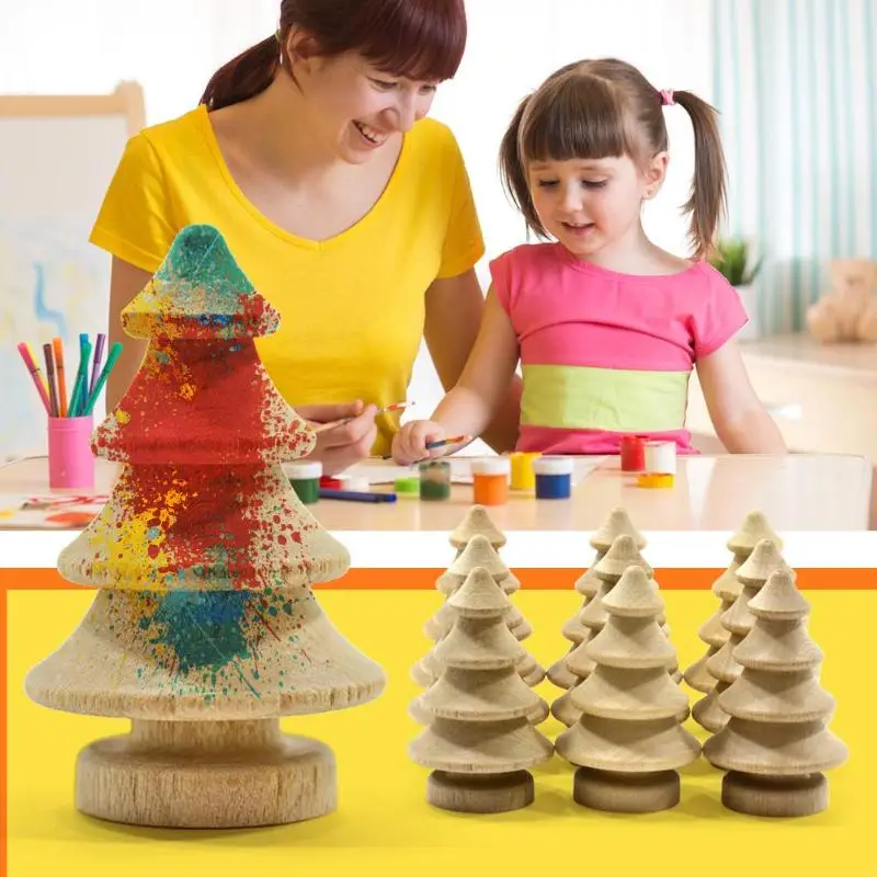 

10pcs DIY Wooden Peg Dolls Tree Wedding Cake Decoration Kid's Party Favor Wedding Home Decor Wood Craft People Nesting Sets