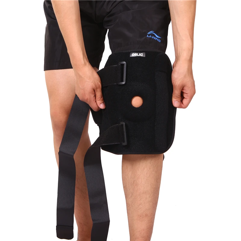 Knee Support Professional Sports Safety Brace Stabilizer with Inner Flexible Hinge Knee Pad Guard Breathable Protector Strap