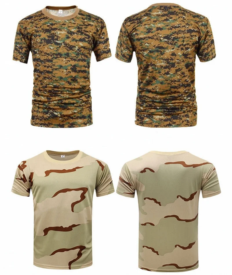 Армейская Военная тактическая рубашка с коротким рукавом камуфляжная Хлопковая мужская быстросохнущая футболка уличная одежда для кемпинга и охоты походные рубашки